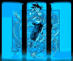 Glow in the Dark Dragon Ball Z Goku Riding a Dragon Anime Cup Mug Tumble... - £17.82 GBP