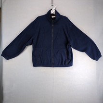 Vtg 90s Timberline Colorado Full Zip Navy Fleece Jacket Men&#39;s M Made USA... - $22.00