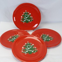 Waechtersbach Christmas Tree 10” Dinner Plates Red Lot of 4 - £75.89 GBP
