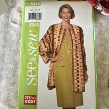 See &amp; Sew 5345 Sewing Pattern Misses Jacket Top Skirt Size 14-16-18 uncut - £9.22 GBP