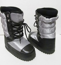 Ralph Lauren Kid&#39;s Snow Proprietor Boots Winter Unisex Silver Black Size 2 NEW - £30.67 GBP