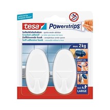 tesa 58013 Powerstrips Large Hooks, Oval White, Self Adhesive And Remova... - $6.00
