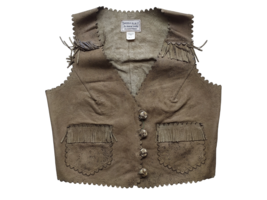 DOUBLE RL SLEEVELESS  WOMENS FRINGED LEATHER VEST WORLDWIDE SHIPPING FAT 3 - $560.02
