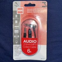 NEW RCA Audio 3.5 mm MP3,MP4 Coiled Cable 6 ft/1.8 m W/Built In Mic AH208CMICR - $10.16