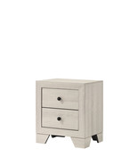 Rustic White Wash Wooden Nightstand 2 Drawers Storage Bedroom Furniture - €166,91 EUR