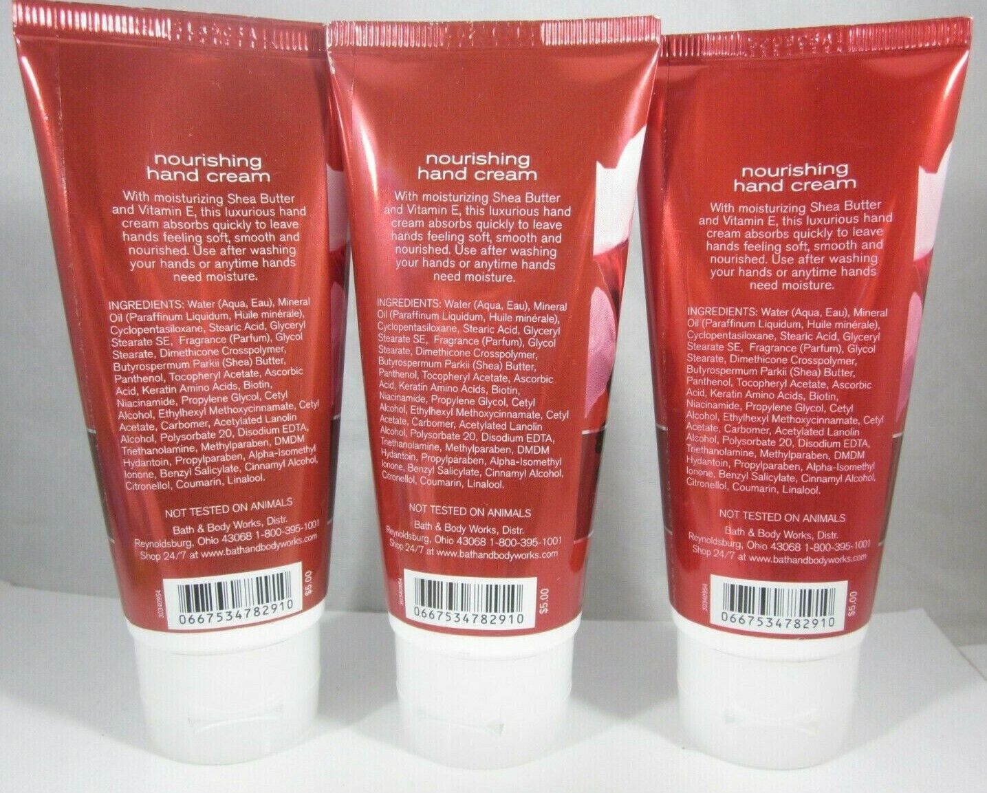 Bath & Body Works Hand Cream with Shea Butter 1oz 3-Pack, Merry Cookie Scent New