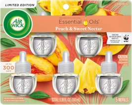 Plug in Scented Oil Refill, 5 Ct, Fresh Peach and Sweet Nectar, Air Freshener, E - £13.07 GBP