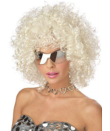 BLONDE &amp; GOLD DISCO GLITTER CURLY AFRO WIG HALLOWEEN COSTUME ACCESSORY 7... - $16.71