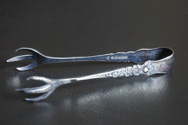 Antique Vintage Ice Cube, Sugar, Olive Claw Tongs - Ornate Handle - Hallmarked - $45.47
