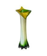 Art Glass Vase Calla Lily Hand Blown 11.5&quot; Tall Murano Style - $777.38 MXN