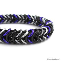 Asexual pride bracelet, handmade chainmail stretchy bracelet - £27.17 GBP