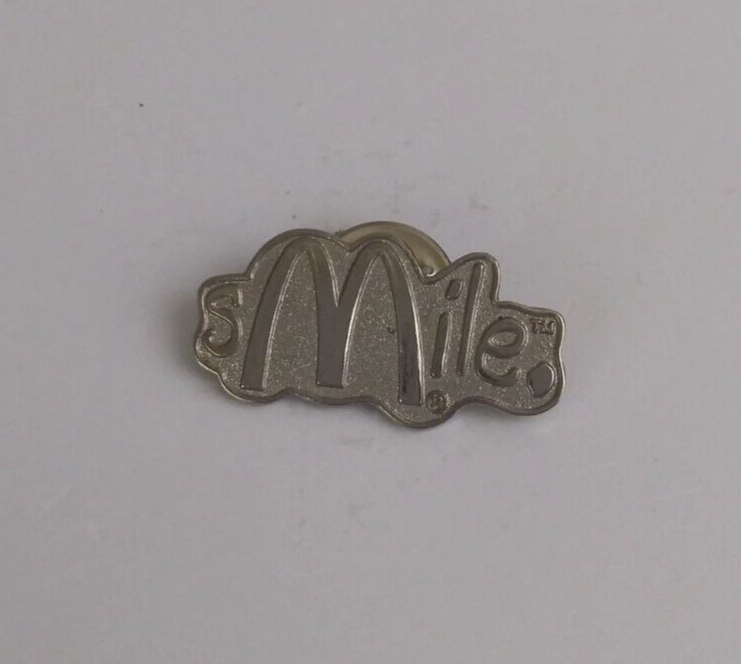 Primary image for Vintage Silver Smile McDonald's Employee Lapel Hat Pin