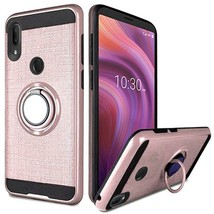 For Alcatel 3V (2019) Metallic Brushed Magnetic Ring Stand 360 Degree Rotation C - £4.69 GBP