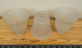 Vtg Lot of 3 Clear Frosted Glass Lantern Shade Sconce Chimney hk - £42.63 GBP