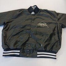 Vintage Hi-Style Athletic Wear FINCH'S BUILDER Men's XL Black Nylon Jacket Coat image 15