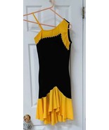 Black/ Yellow Dress Dance outfit  with rhinestones  Adult Medium - $19.87 CAD