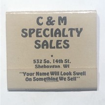 C&amp;M Specialty Sales Sheboygan Wisconsin Match Book Matchbox - £3.86 GBP