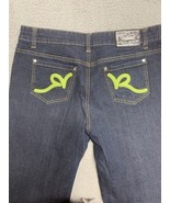 ROCAWEAR Women&#39;s Jeans Size 16 Stretch Blue Jeans Denim Embroidered - $495.66 MXN