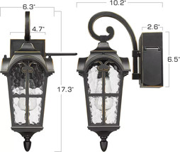 Zeyu Outdoor Wall Lantern W/ Built-in GFCI Outlet 17&quot; Farmhouse Exterior Light - £58.97 GBP