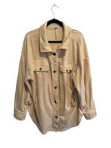 FREE PEOPLE Womens Shirt Jacket RUBY Oversized Fleece Shacket Peach Sz M... - £44.37 GBP