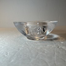 Orrefors Christmas Holly Days Crystal Clear Votive Candle Holder Sweden - $9.99