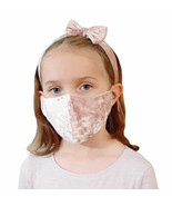 Girls&#39; Pink Velvet Fashion Face Mask and Hair Accessories Set (pink, sma... - $20.99