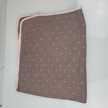 Carters Pink Brown Tiny Mini Polka Dot Circles Baby Girl Cotton Swaddle Blanket - £31.57 GBP