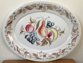 Vintage Kenro Mid Century Melmac Melamine Fruit Pattern Large Serving Tr... - $39.99