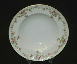 Picadilly by Harmony House China 8-1/2&quot; Rim Soup Bowl Pink &amp; Yellow Roses Swirl - £11.72 GBP