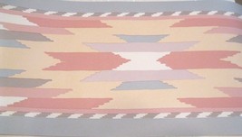 WALLPAPER BORDER Southwestern Style Blue Tan Brick Taupe Pink Lilac 5532... - £11.86 GBP