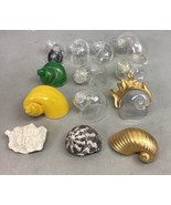 Lot Of 10 Glass Snail Shell Figurines, 1 Natural Snail Shell, 1 Fossil/1... - $19.79