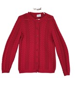 Vintage British Vogue Wintuk Red Cardigan Sweater, Acrylic Made in USA W... - $48.90 CAD