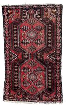 Handmade vintage Persian Hamadan rug 2.5&#39; x 4.2&#39; (78cm x 131cm) 1950s - £727.41 GBP