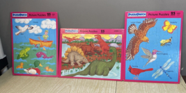 Lot of 3 - Animal Picture Puzzles 25 Pieces Puzzle Patch Made in USA Ages 3-7 - £18.38 GBP