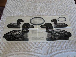 4074. Water Birds Loon CUT-OUT Polished Cotton Fabric Panel - 44&quot; X 1/2 Yd. - £4.00 GBP