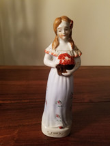 Vintage Figurine Of A Lady With A Basket Made In Occupied Japan 6 1/2&quot; - £7.87 GBP