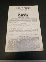 Vintage Finance and Fortune Board Game by Parker Brothers 1962 replaceme... - $7.92