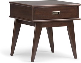 Draper Solid Hardwood 22-Inch Wide Rectangle Mid Century Modern End Side Table - £185.60 GBP