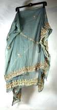 Antique Beads Gota Work Indian Cut Saree Sari Party Wear Dress Green Gold - £126.32 GBP