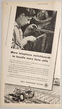1948 Print Ad Bell Telephone System Switchboards Farm Calls Farmer on Tr... - £13.65 GBP