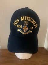 USS MITSCHER DDG 57 US NAVY SHIP BALL CAP Blue The Corps Hook And Loop C... - $1.48