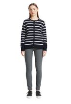 Women Cardigan Liz Claiborne Womens Crew Neck Long Sleeve Button Striped... - $21.78