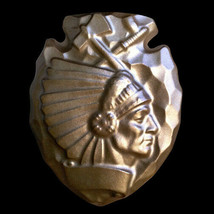 Native American Indian Chief Head plaque sculpture Bronze Finish - $19.79