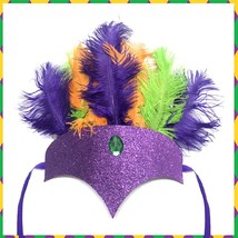 1920s Flapper Feather Fascinator Headband Purple Orange Green Feather Headband T - £16.74 GBP