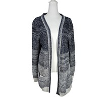 Eddie Bauer Women&#39;s Cardigan Sweater Large Gray White Ombre Blend - $25.39