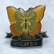 Malaysia Butterfly City State Souvenir Enamel Lapel Hat Pin Pinback - £4.69 GBP