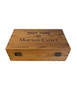 Vintage Mouton Cadet Wooden Wine Box Rothschild Bordeaux Crate 2 Bottle ... - $27.00
