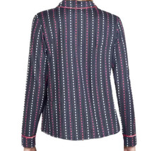 Layla Womens Printed Contrast-Trim Top Color Pipintrim/Blue Size S - £35.05 GBP