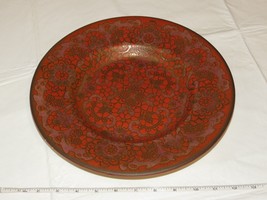 Harlan Dramaware Plate 11 3/4&quot; decorative art red unique pattern RARE ! - £40.50 GBP