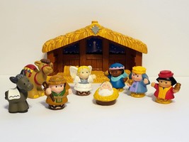 Fisher Price LITTLE PEOPLE Nativity Set Wise Men Jesus Angel Camel Lot 9 Pieces - £14.84 GBP